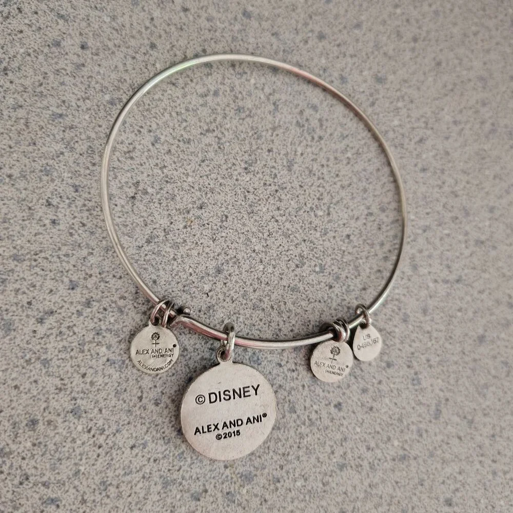 Disney Alex and Ani Minnie Mouse Silver Charm Bangle Bracelet 151